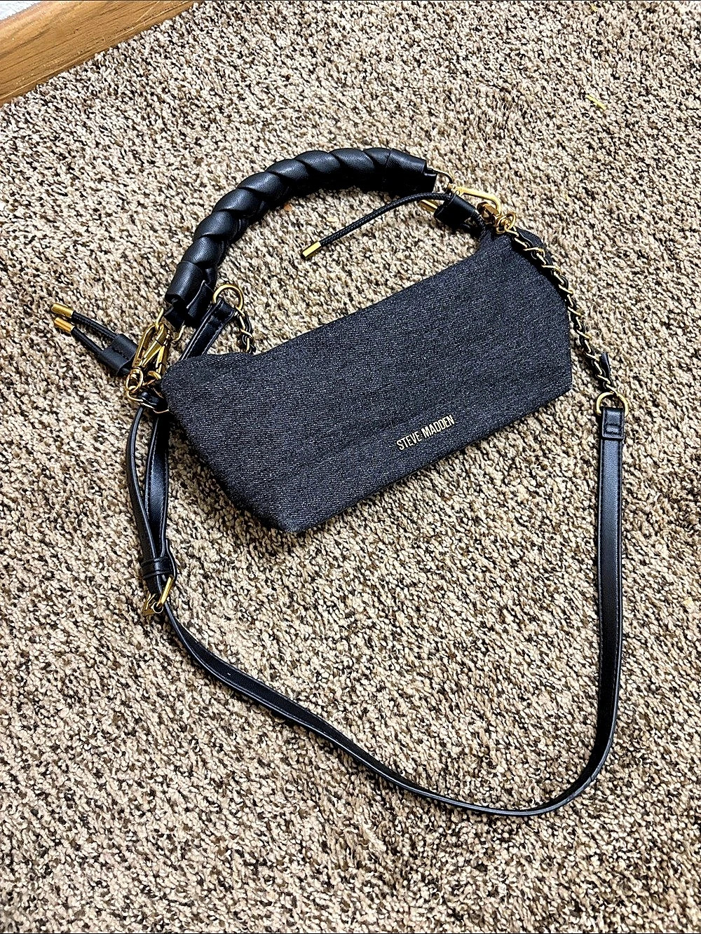 Steve Madden Dempsys Bag Denim Black Shoulder Bag